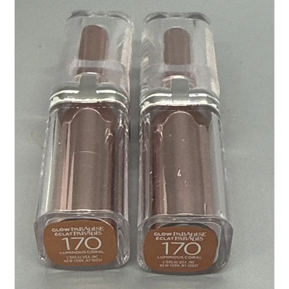 Loreal Glow Paradise Lipstick 170 LUMINOUS CORAL Pack of 2